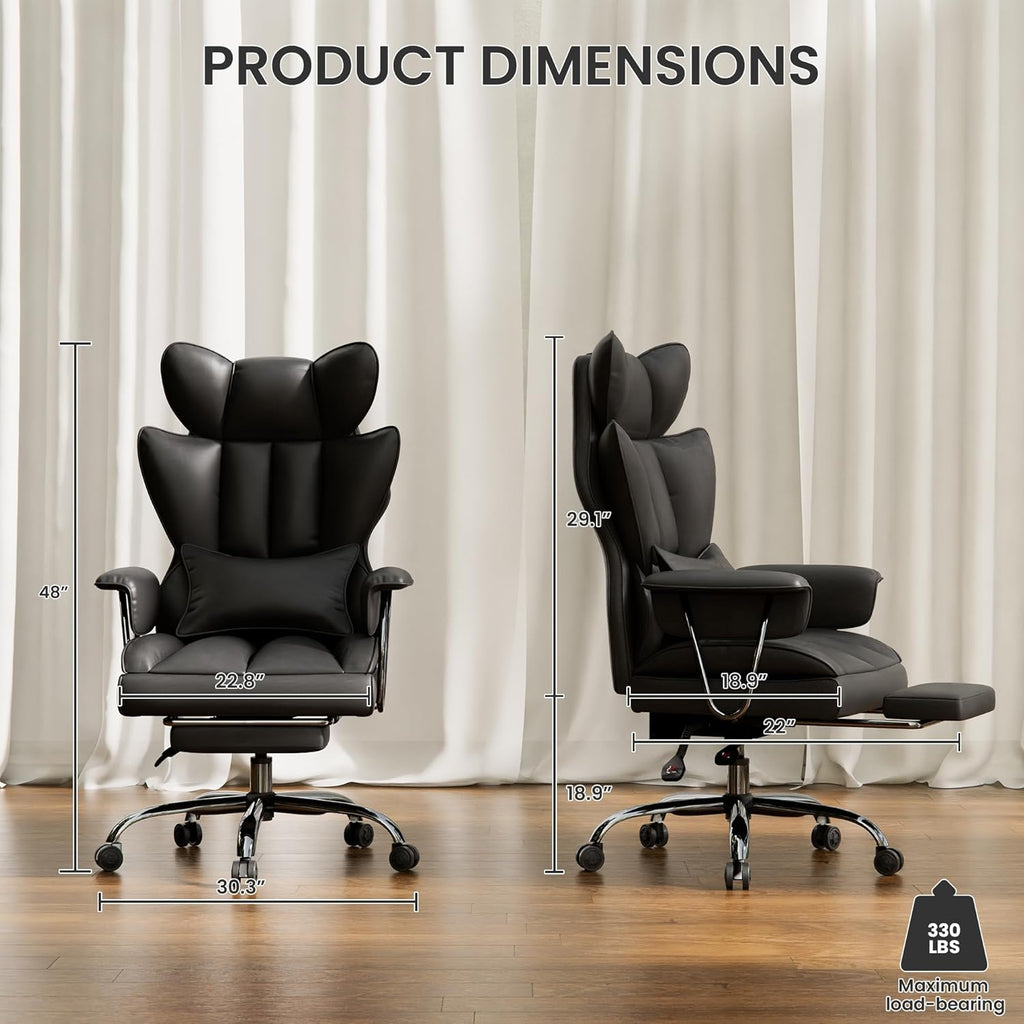 Adjustable leather office chair 