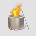 ALAULM 48 cm (19-Inch) Smokeless Fire Pit - Portable Outdoor Fire Pit Set with Waterproof Cover & Poker, Heavy-Duty Stainless Steel