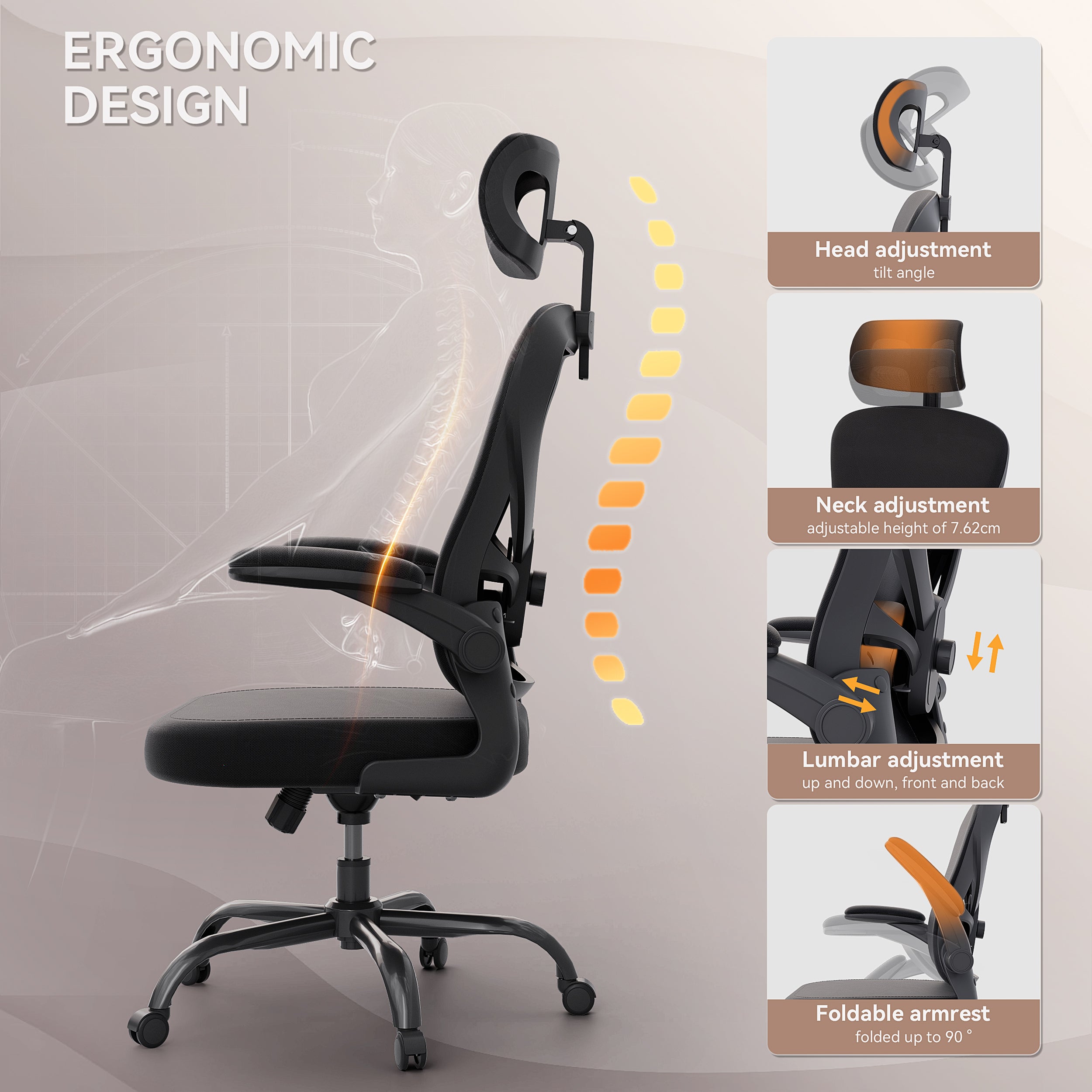 Adjustable mesh office chair