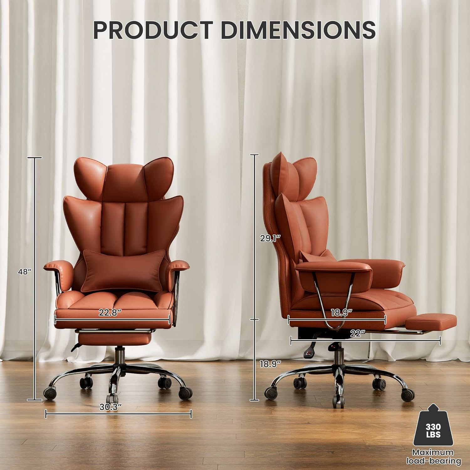 ALAULM Office Chair,Ergonomic Desk Chair with Lumbar Support,Adjustable Height,Tilt Function,High Back Computer Chair for Home & Office Use
