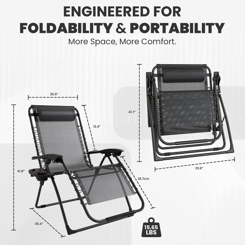 Foldable zero-gravity recliner 