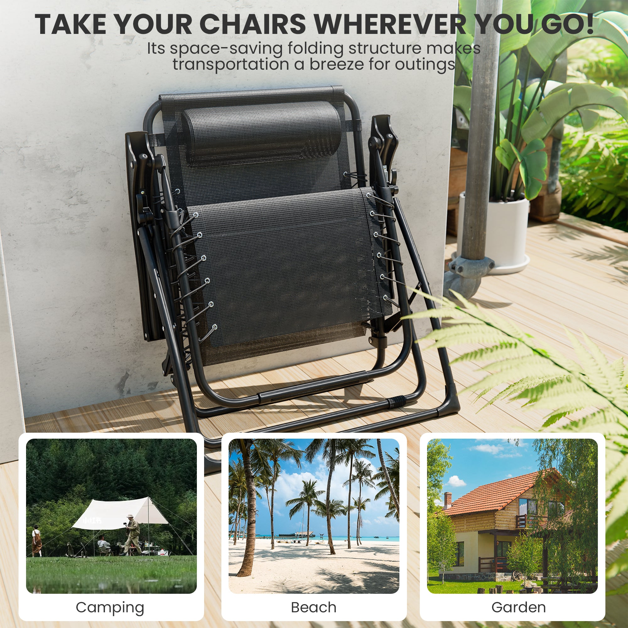 Foldable zero-gravity recliner 