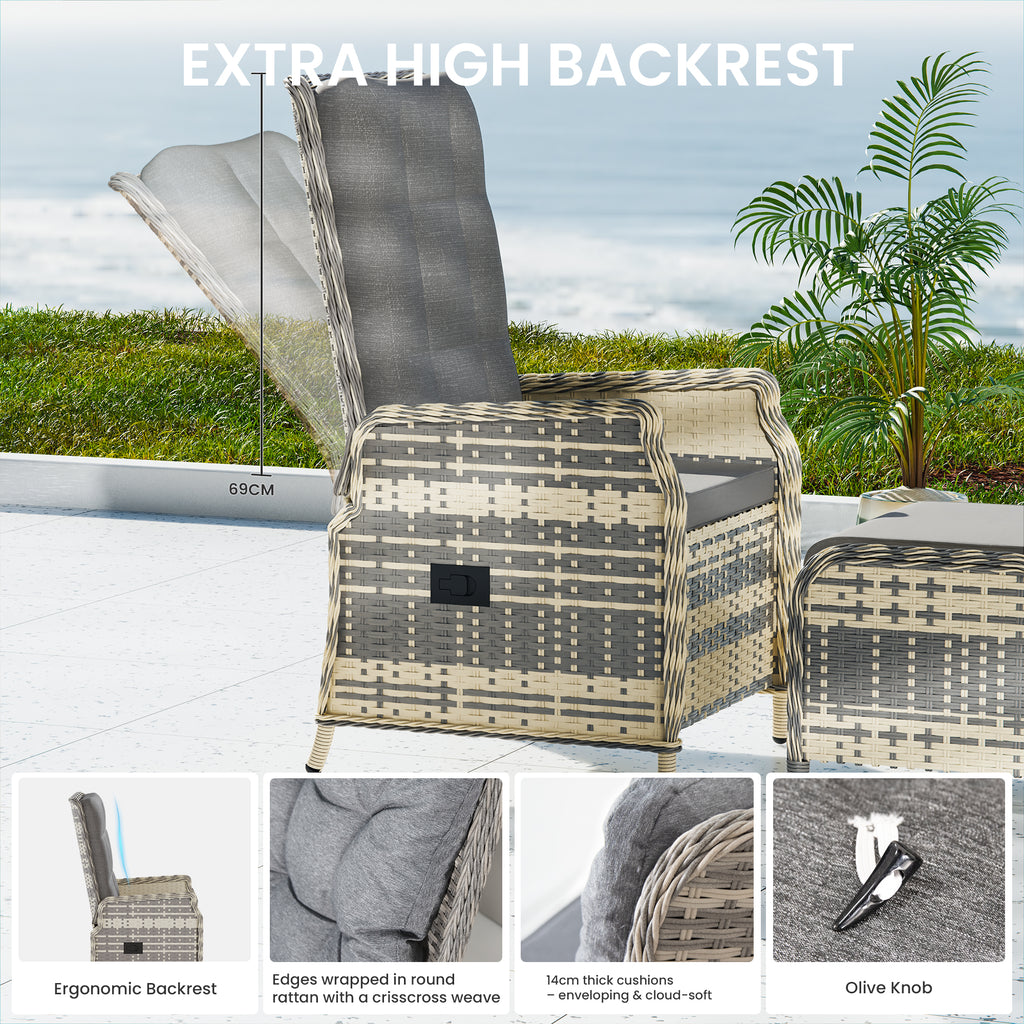 Adjustable 2-seater patio sofa 