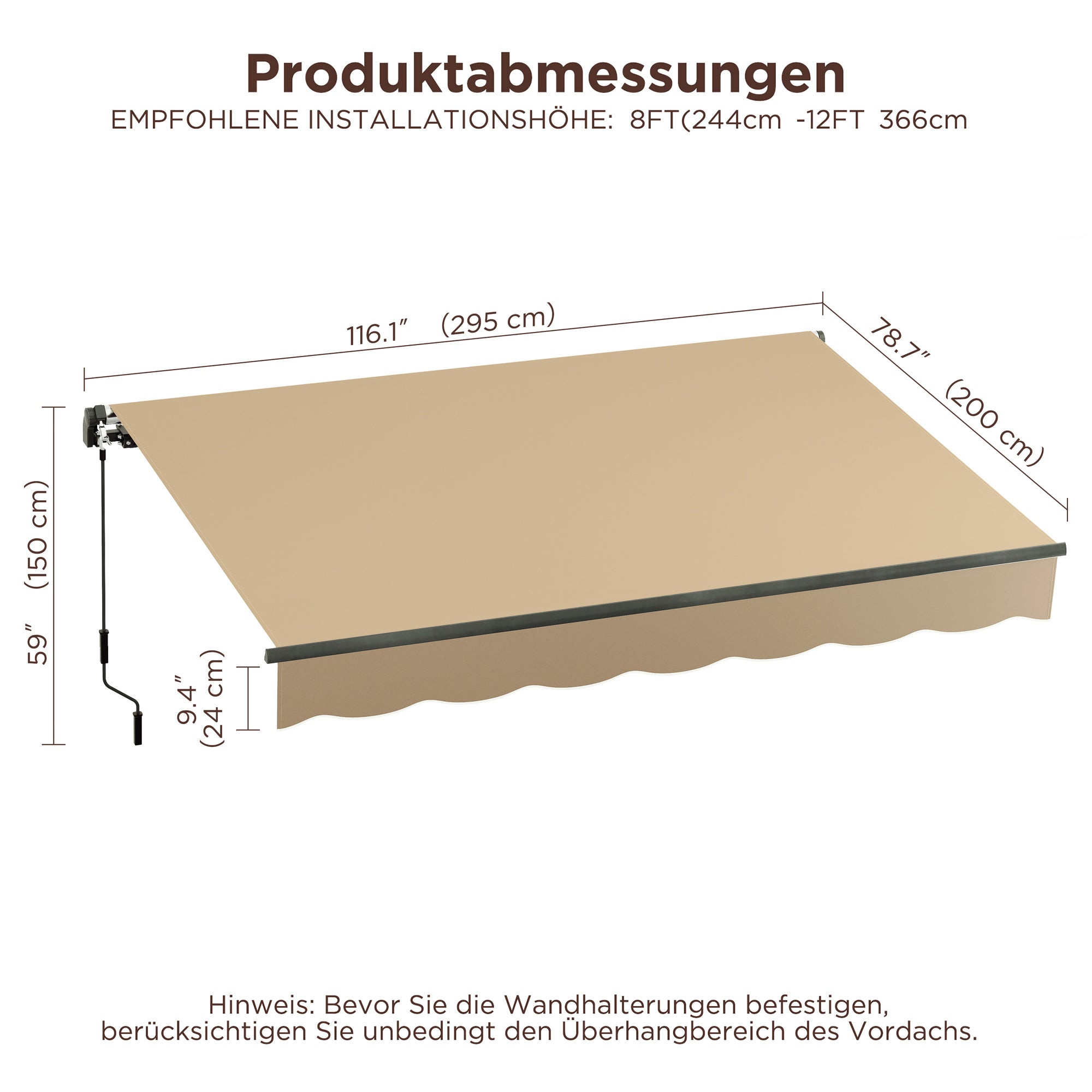 ALAULM Terrassenmarkise einziehbar