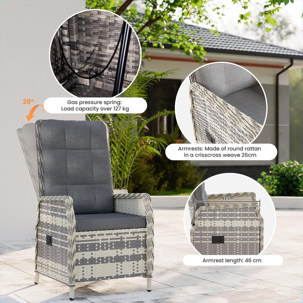 Adjustable 2-seater patio sofa 