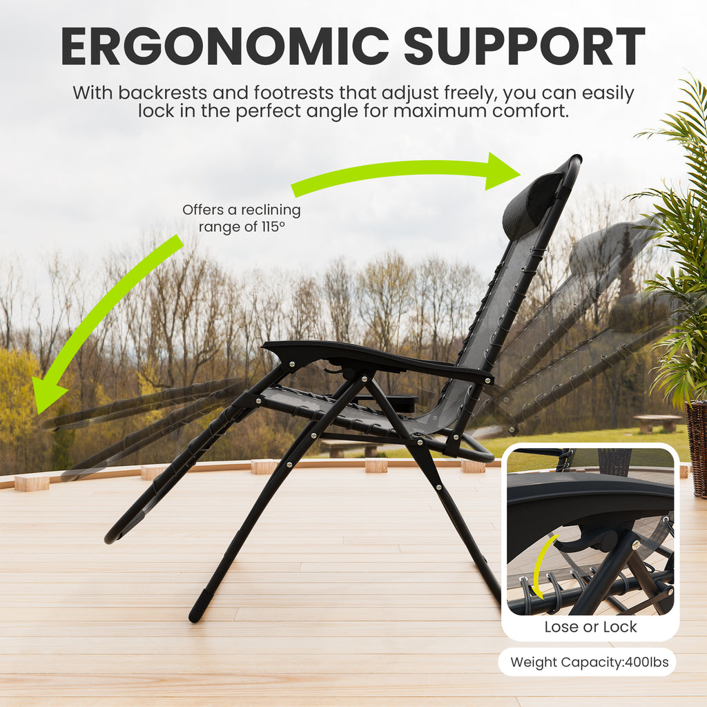 Foldable zero-gravity recliner 