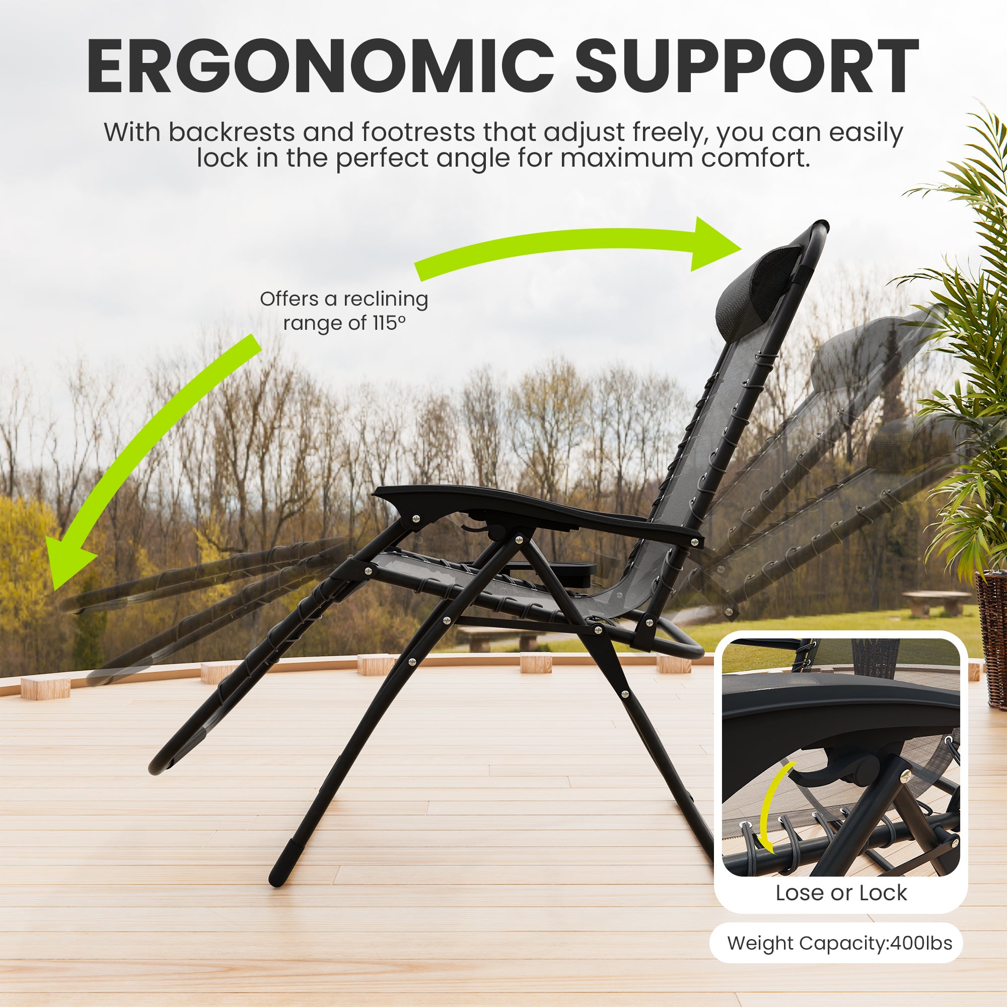 Foldable zero-gravity recliner 