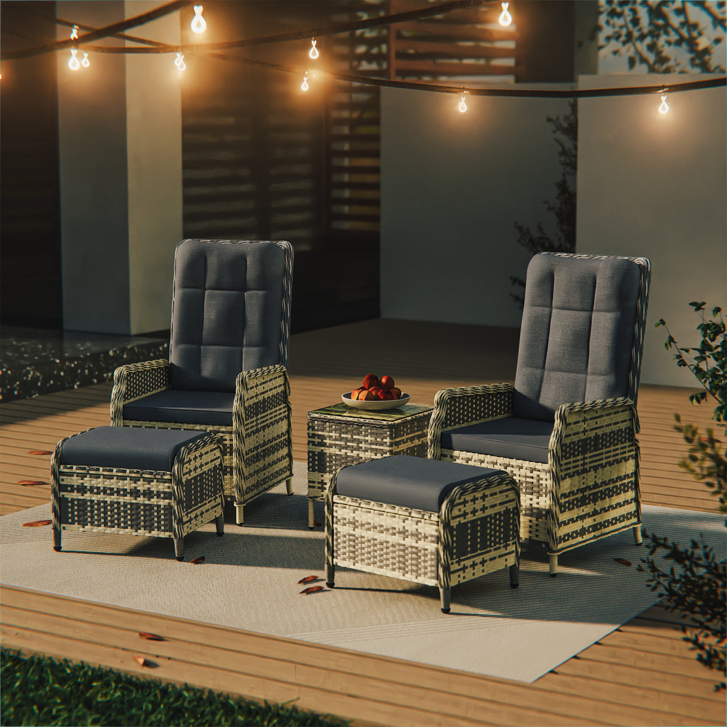 Adjustable 2-seater patio sofa 