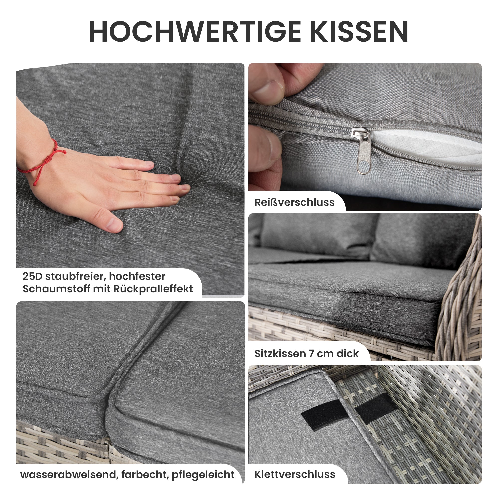 Adjustable 2-seater patio sofa 