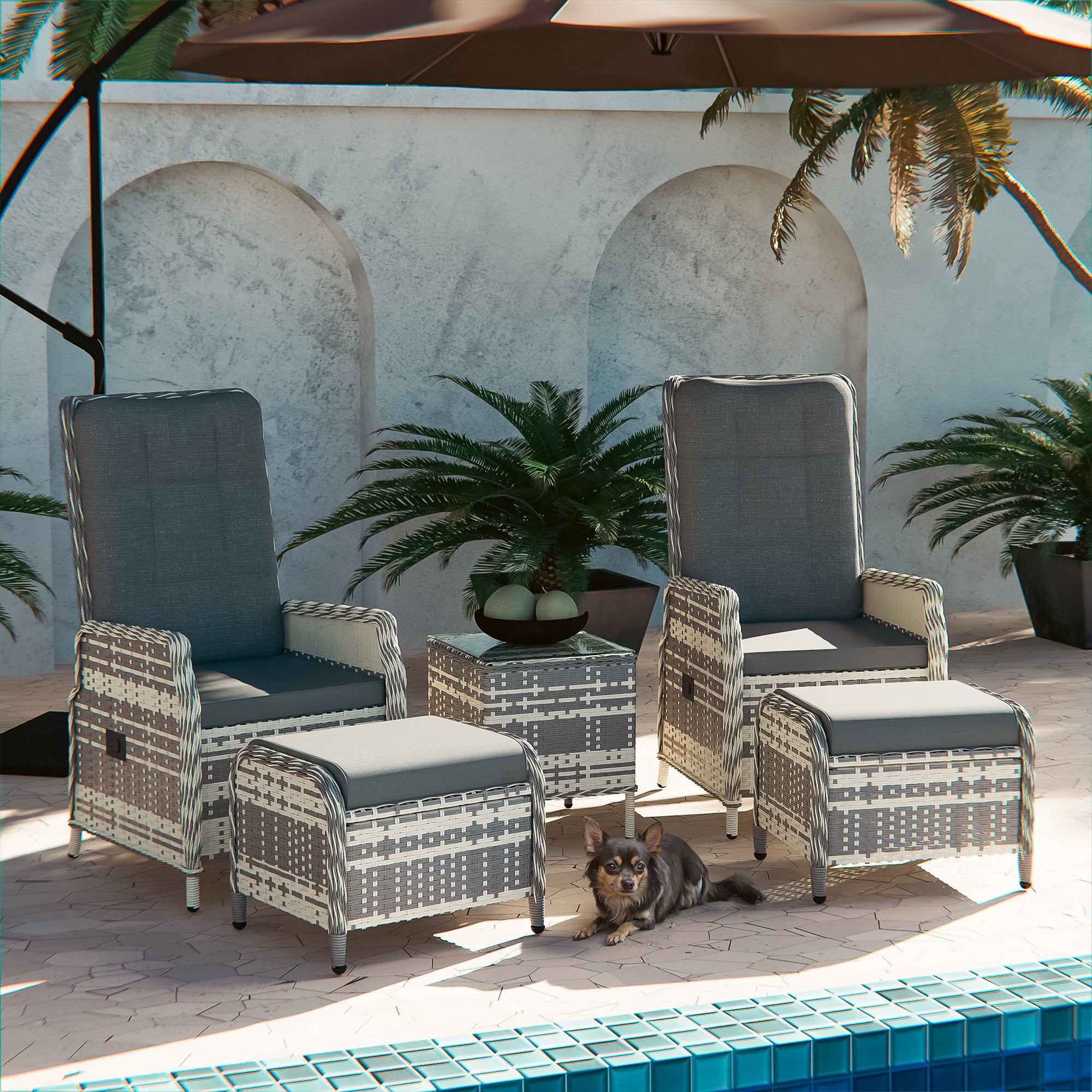 Adjustable 2-seater patio sofa 