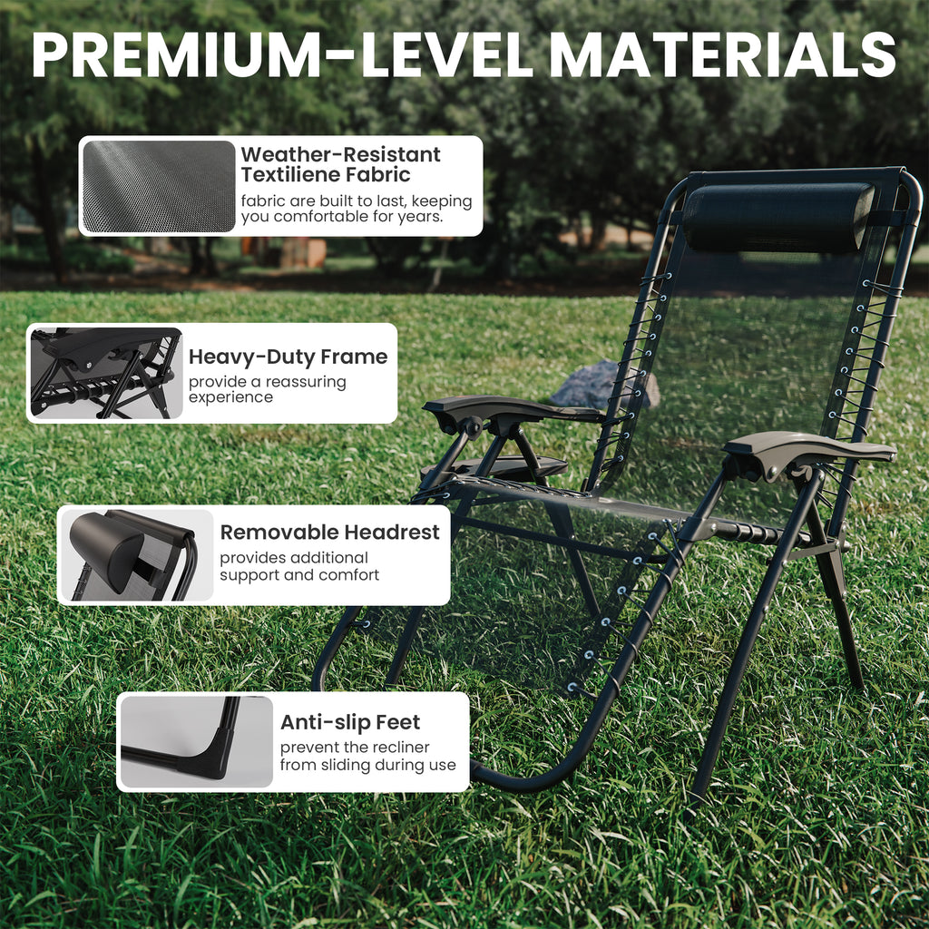 Foldable zero-gravity recliner 