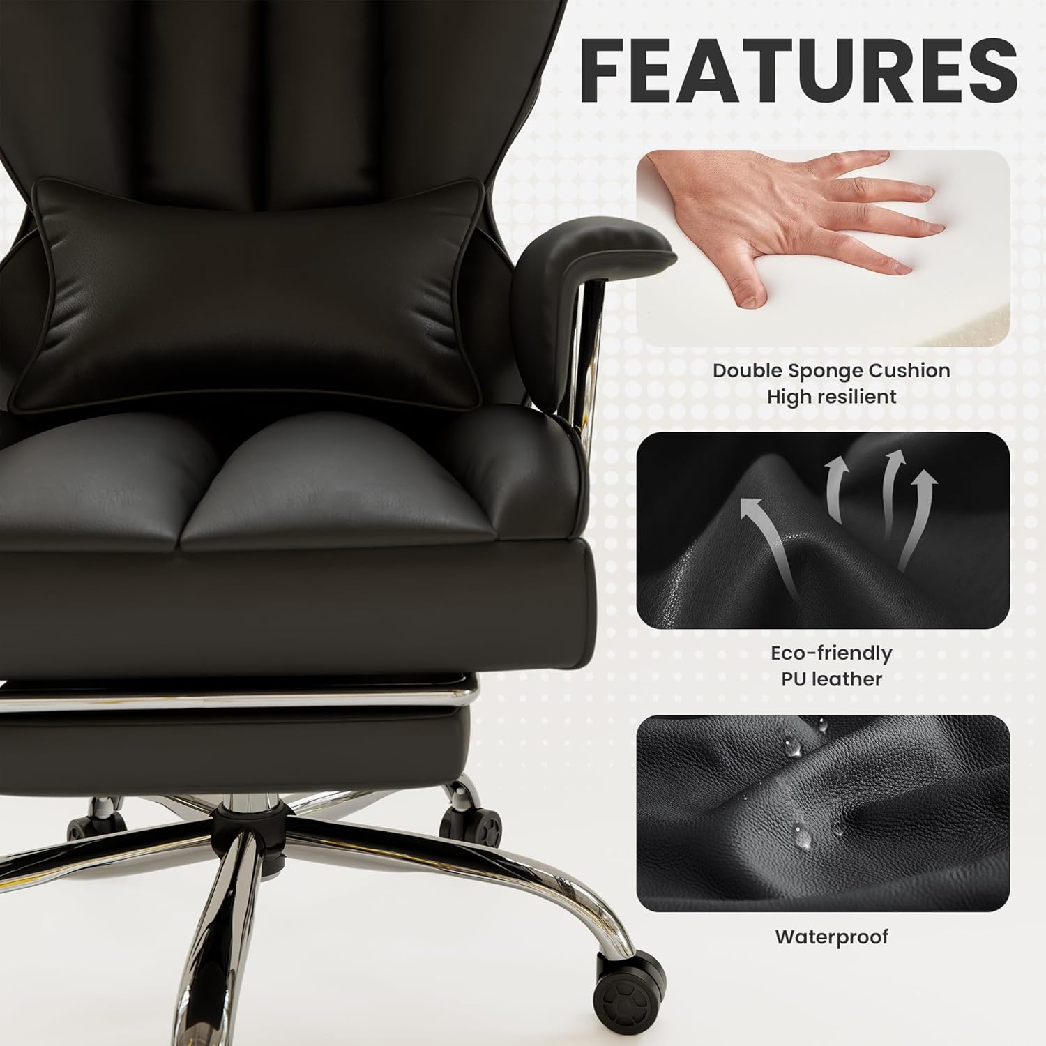 Adjustable leather office chair 