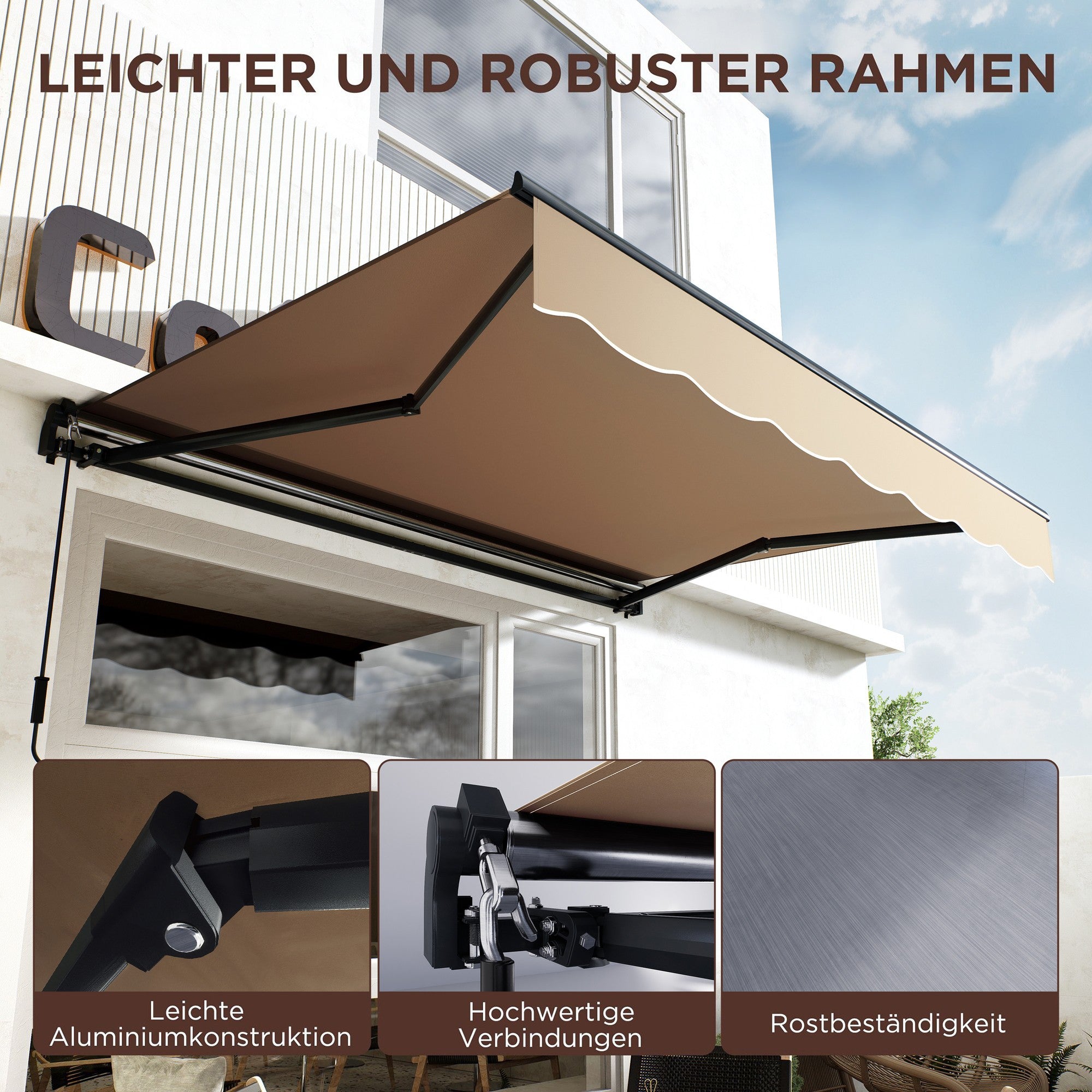 ALAULM Terrassenmarkise einziehbar