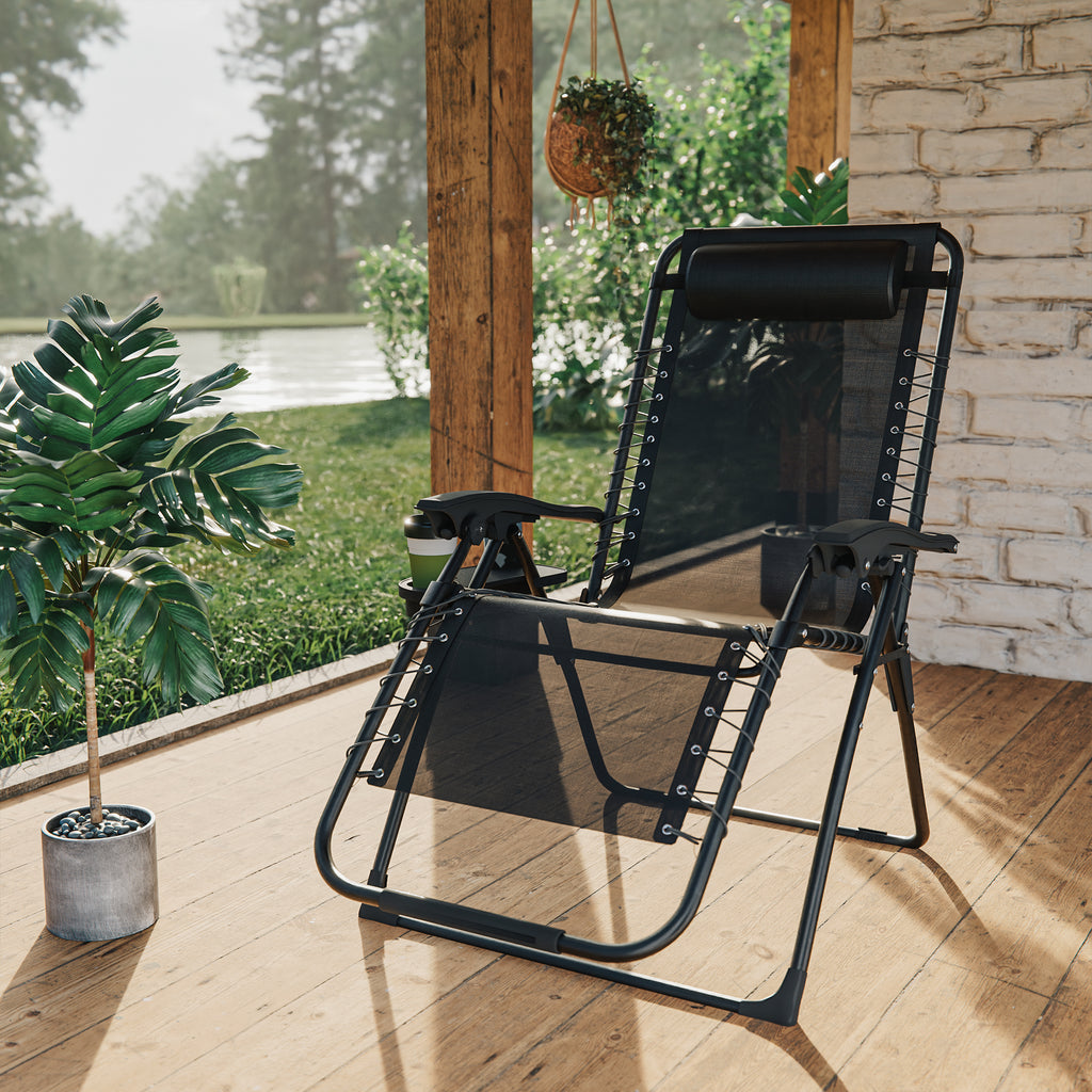 Foldable zero-gravity recliner 