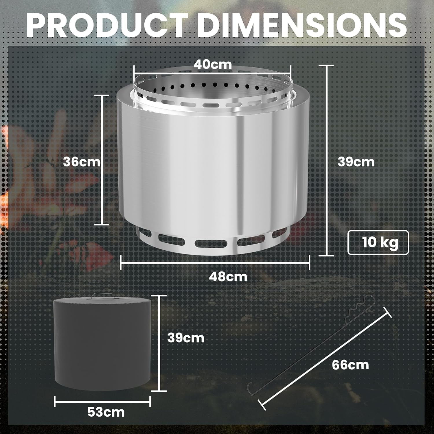 48 cm smokeless fire bowl 
