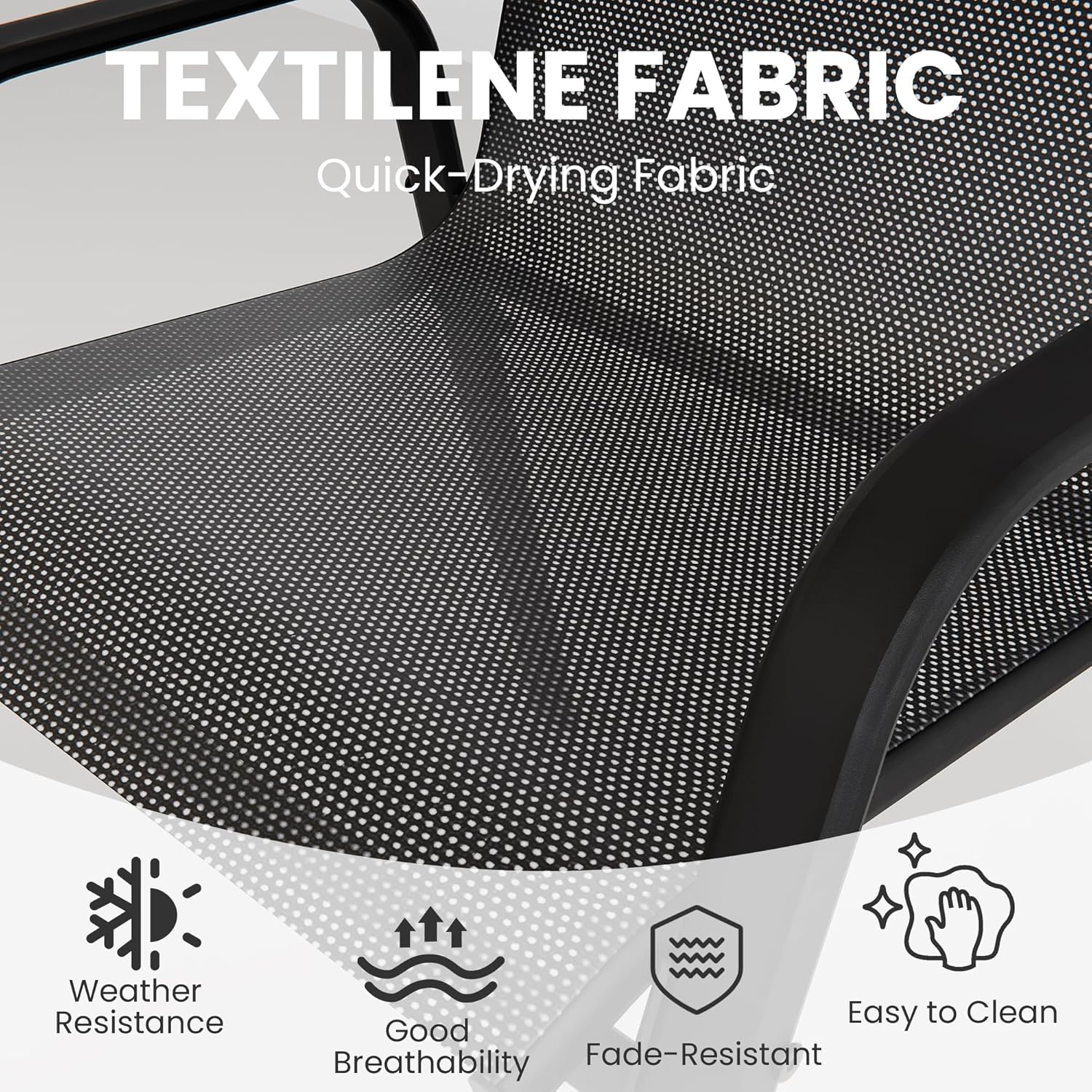 ALAULM Outdoor Stackable Dining Chairs with Armrest