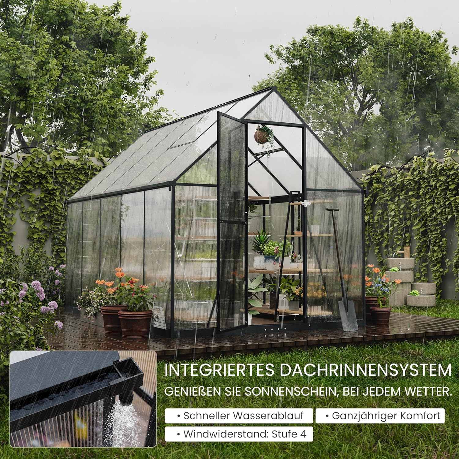 ALAULM Polycarbonate Greenhouse
