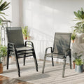 ALAULM Outdoor Stackable Dining Chairs with Armrest