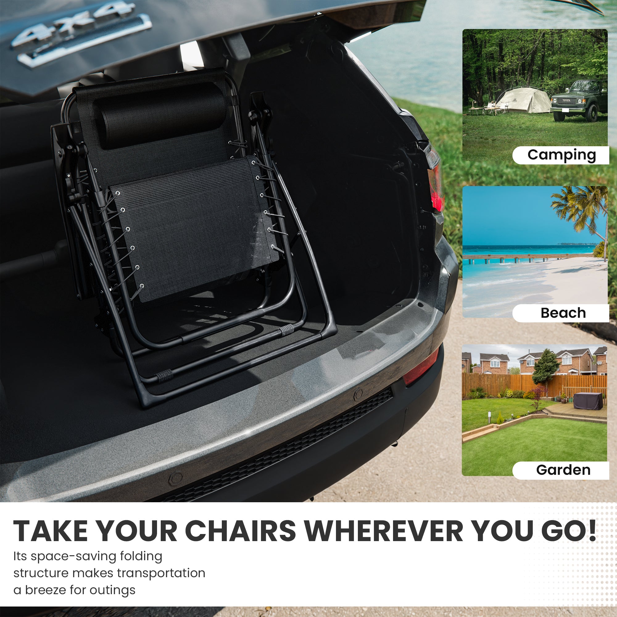 Foldable zero-gravity recliner 