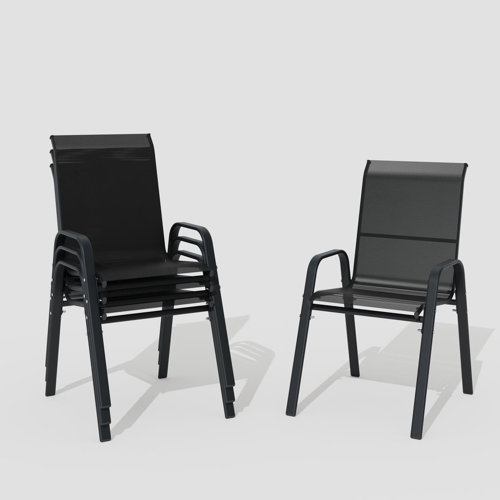 ALAULM Outdoor Stackable Dining Chairs with Armrest