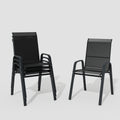 ALAULM Outdoor Stackable Dining Chairs with Armrest
