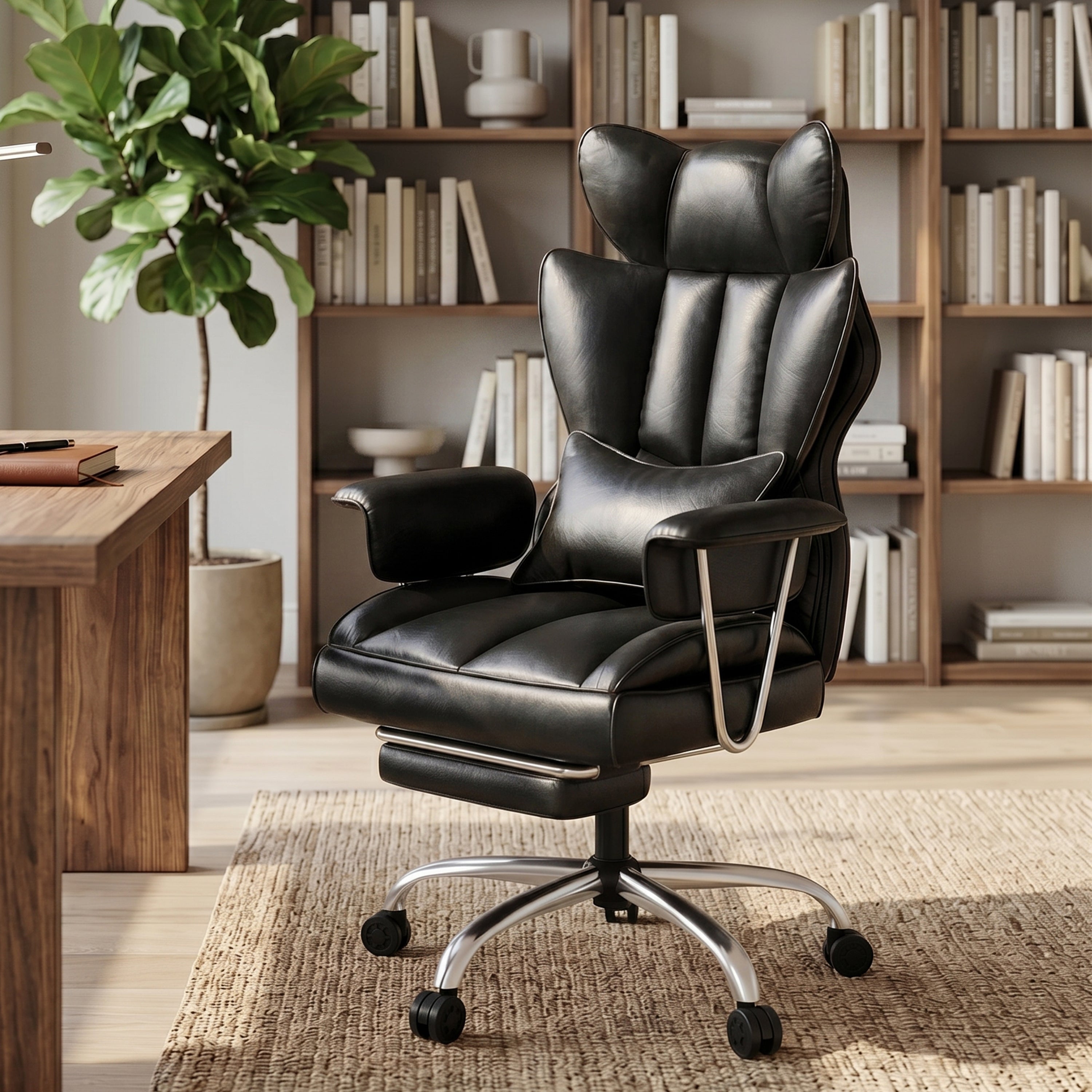 ALAULM Office Chair,Ergonomic Desk Chair with Lumbar Support,Adjustable Height,Tilt Function,High Back Computer Chair for Home & Office Use