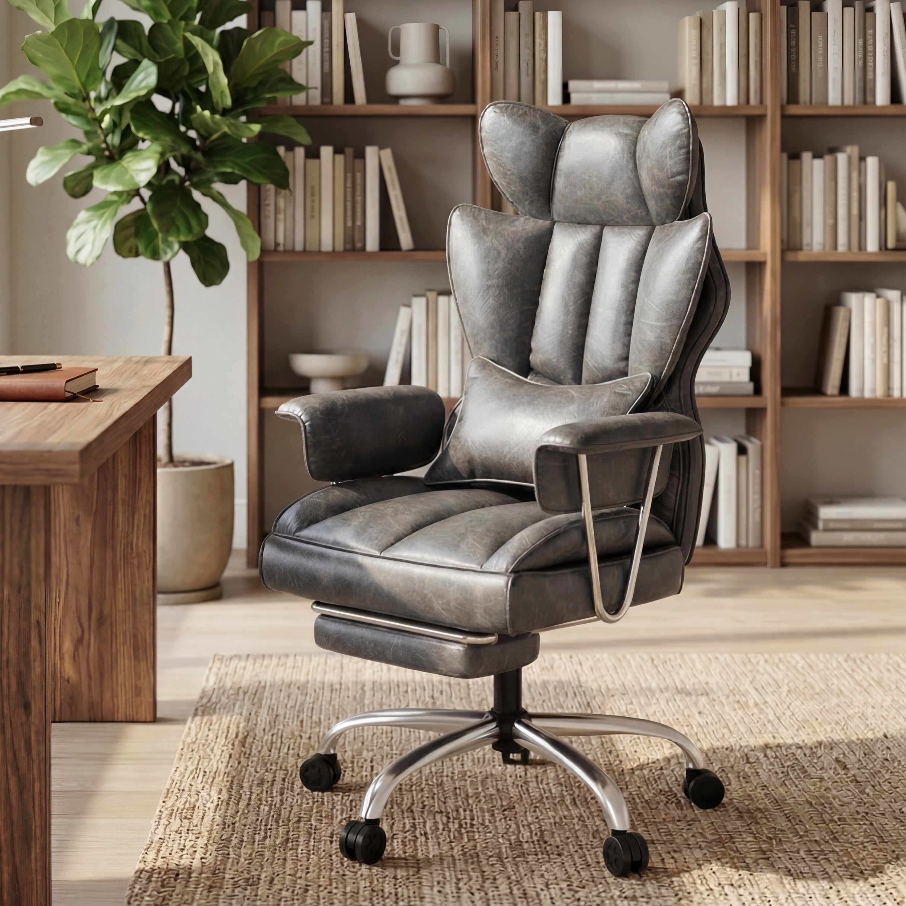ALAULM Office Chair,Ergonomic Desk Chair with Lumbar Support,Adjustable Height,Tilt Function,High Back Computer Chair for Home & Office Use