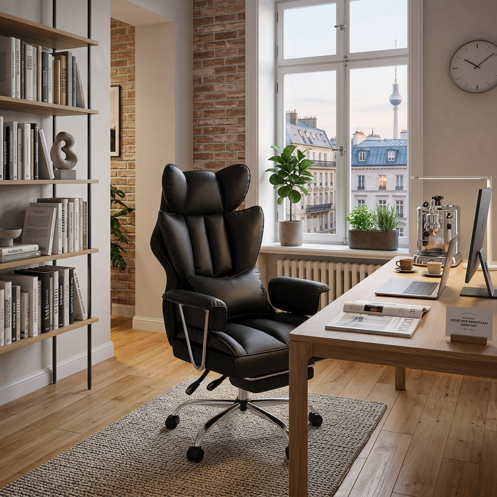 ALAULM Office Chair,Ergonomic Desk Chair with Lumbar Support,Adjustable Height,Tilt Function,High Back Computer Chair for Home & Office Use